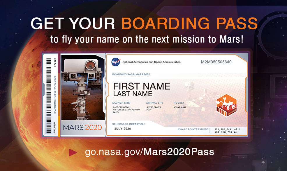 NASA is inviting the public to submit names to fly aboard the next Mars rover